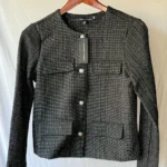 Saco vestir Negro textura