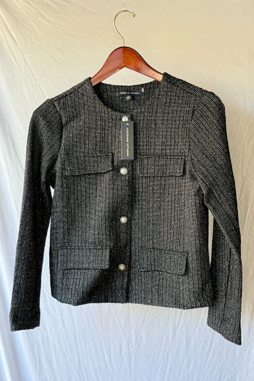 Saco vestir Negro textura