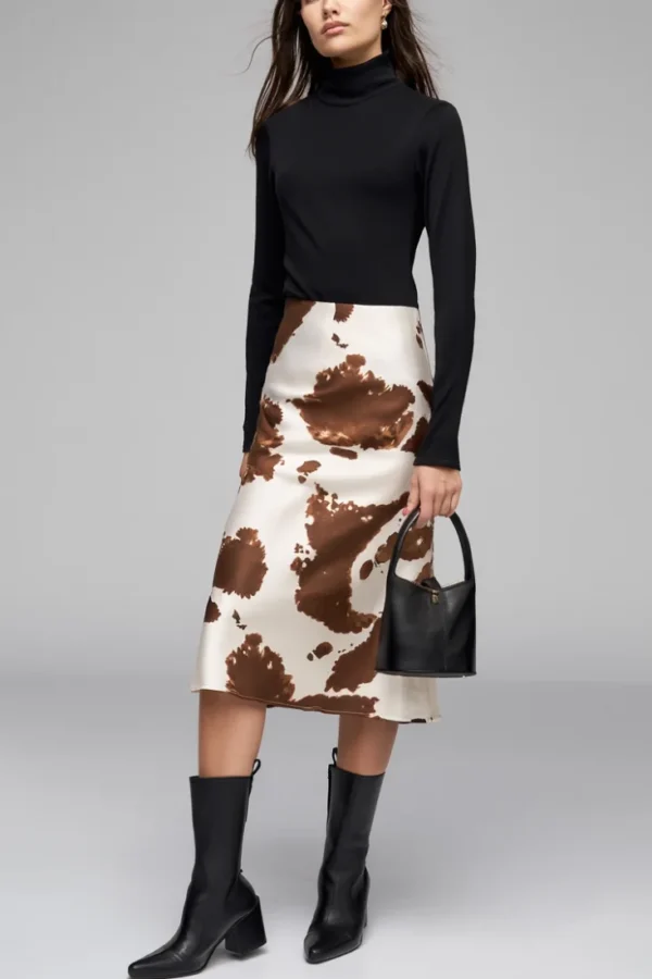 Falda Impresa Vaca-Cafe