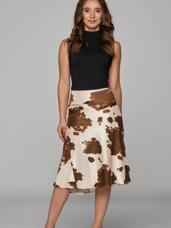 Falda Impresa Vaca-Cafe