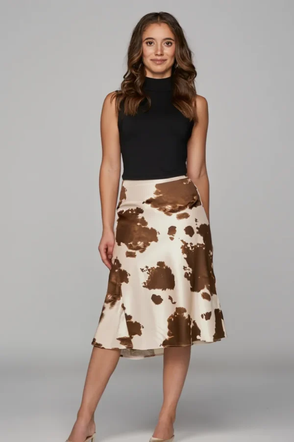 Falda Impresa Vaca-Cafe