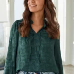 camisa estampada verde3 Blusa Estampada Vde