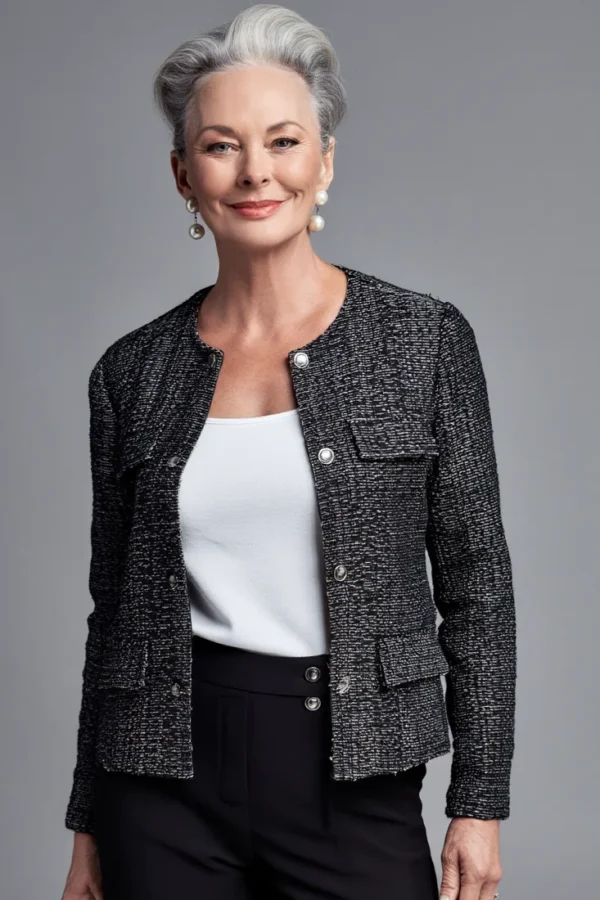 Saco vestir Negro textura