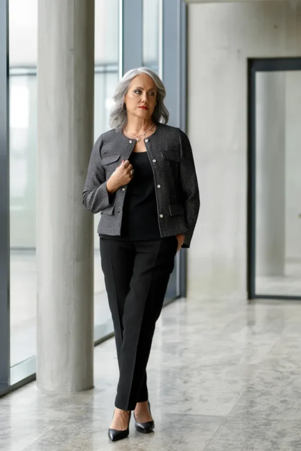 Saco vestir Negro textura