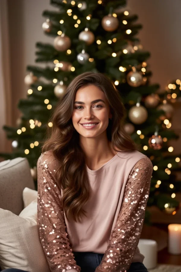 Blusa con Lentejuelas en Manga