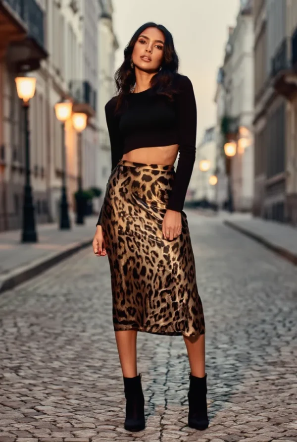 Falda Animal Print Larga
