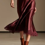 Falda Lisa con Encaje